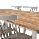 Cirebon Jídelní stůl 200*90cm - Teak / White+Mariette Pinnstol - Ljusgrå_6