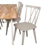 Cirebon Jídelní stůl 200*90cm - Teak / White+Mariette Pinnstol - Ljusgrå_6