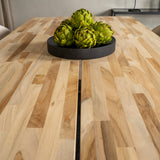 Cirebon Matbord - Svart / Naturträ - 200*90*H75+Velvet Matstol - Svart / Créme _