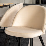 Cirebon Matbord - Svart / Naturträ - 200*90*H75+Velvet Matstol - Svart / Créme _