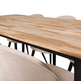 Cirebon Matbord - Svart / Naturträ - 200*90*H75+Velvet Matstol - Svart / Créme _