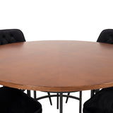 Copenhagen - Jídelní stůl kulatý - Hnědá / Black+Velvet Deluxe Jídelní židle - Černé nohy / Black velvet_4