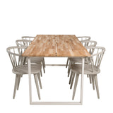 Cirebon Jídelní stůl 200*90cm - Teak / White+Bobby Pinnstol - Ljusgrå _6