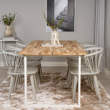 Cirebon Jídelní stůl 200*90cm - Teak / White+Bobby Pinnstol - Ljusgrå _6