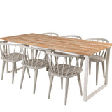 Cirebon Jídelní stůl 200*90cm - Teak / White+Bobby Pinnstol - Ljusgrå _6