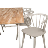 Cirebon Jídelní stůl 200*90cm - Teak / White+Bobby Pinnstol - Ljusgrå _6