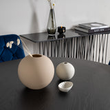 Dipp Jídelní stůl - 115 cm - Černá dýha / černé nohy s mosazným dippem - Velvet Deluxe Židle - Modrá/Matná mosaz noha 4