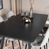 Inca Extentiontable - Černá deska / černá Nohy+Polar Jídelní Židle - Černé nohy / Světle šedá Velvet (ersätter 19902-885)_4