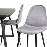 Inca Extentiontable - Černá deska / černá Nohy+Polar Jídelní Židle - Černé nohy / Světle šedá Velvet (ersätter 19902-885)_4