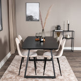 Inca Extentiontable - Černá horní deska / černé nohy + jídelní židle Polar - černé nohy / béžový samet (ersätter 19902-880)_4