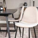 Inca Extentiontable - Černá horní deska / černé nohy + jídelní židle Polar - černé nohy / béžový samet (ersätter 19902-880)_4