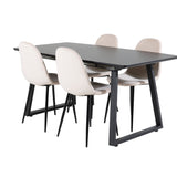 Inca Extentiontable - Černá horní deska / černé nohy + jídelní židle Polar - černé nohy / béžový samet (ersätter 19902-880)_4