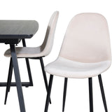 Inca Extentiontable - Černá horní deska / černé nohy + jídelní židle Polar - černé nohy / béžový samet (ersätter 19902-880)_4