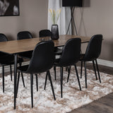 Jídelní stůl Silar - 180 cm - "Wood Look" melamin / černé nohy+jídelní židle Polar - černá / černá_6