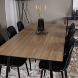 Jídelní stůl Silar - 180 cm - "Wood Look" melamin / černé nohy+jídelní židle Polar - černá / černá_6