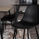 Jídelní stůl Silar - 180 cm - Melamin "Wood Look" / Černé nohy+Polar Plastová jídelní židle - Černé nohy / Černý plast_6