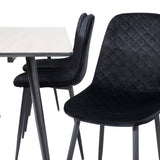 Jídelní stůl Silar - 180 cm - "Wood Look" melamin / černé nohy+jídelní židle Polar Diamond - černé nohy - Black Velvet_6