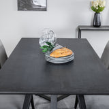 Jídelní stůl Marina - černá deska / černé nohy + jídelní židle Polar - černé nohy / světle šedý samet (ersätter 19902-885)_6