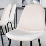 Jídelní stůl Marina - černá deska / černé nohy + jídelní židle Polar - černé nohy / béžový samet (ersätter 19902-880)_6