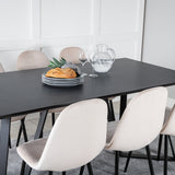 Jídelní stůl Marina - černá deska / černé nohy + jídelní židle Polar - černé nohy / béžový samet (ersätter 19902-880)_6