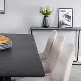 Jídelní stůl Marina - černá deska / černé nohy + jídelní židle Polar - černé nohy / béžový samet (ersätter 19902-880)_6