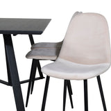 Jídelní stůl Marina - černá deska / černé nohy + jídelní židle Polar - černé nohy / béžový samet (ersätter 19902-880)_6