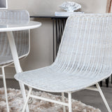 Plaza Kulatý stůl 100 cm - Bílá deska / Bílé nohy+Cirebon Jídelní židle - White Wash_4