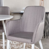 Kulatý stůl Plaza 100 cm - Bílá deska / Bílé nohy + Komfortní židle Polar šedá - Bílé nohy _4