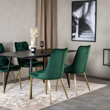 Prodlužovací stůl Silar – černý melamin / černé nohy+velvetová luxusní jídelní židle – zelená / mosaz_4