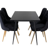 Prodlužovací stůl Silar – černý melamin / černé nohy+velvetová luxusní jídelní židle – černá / mosaz_4