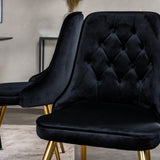 Prodlužovací stůl Silar – černý melamin / černé nohy+velvetová luxusní jídelní židle – černá / mosaz_4