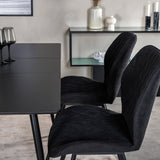 Prodlužovací stůl Silar – černý melamin/černé nohy+jídelní židle Gemma – černé nohy – černá látka_4