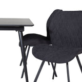 Prodlužovací stůl Silar – černý melamin/černé nohy+jídelní židle Gemma – černé nohy – černá látka_4