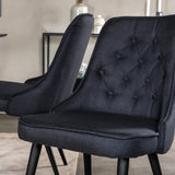 Prodlužovací stůl Silar – černý melamin/černé nohy+velvetová luxusní jídelní židle – černé nohy – černá látka_4