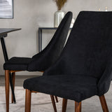 Prodlužovací stůl Silar - černý melamin / černé nohy+jídelní židle Leone - nohy z ořechového dřeva - černá látka_4