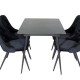 Prodlužovací stůl Silar – černý melamin/černé nohy+velvetová luxusní jídelní židle – černá/černá_4