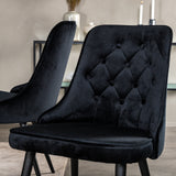 Prodlužovací stůl Silar – černý melamin/černé nohy+velvetová luxusní jídelní židle – černá/černá_4