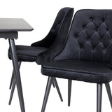 Prodlužovací stůl Silar – černý melamin/černé nohy+velvetová luxusní jídelní židle – černá/černá_4