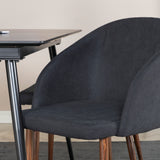 Prodlužovací stůl Silar – černý melamin/černé nohy+oblouková jídelní židle – ořechové nohy – černá látka_4