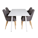 Polar Jídelní stůl 180 cm - Bílá deska / Bílé nohy +Comfort - Jídelní židle - Dub/tmavě šedá _4