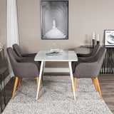Polar Jídelní stůl 180 cm - Bílá deska / Bílé nohy +Comfort - Jídelní židle - Dub/tmavě šedá _4