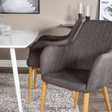Polar Jídelní stůl 180 cm - Bílá deska / Bílé nohy +Comfort - Jídelní židle - Dub/tmavě šedá _4