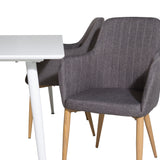 Polar Jídelní stůl 180 cm - Bílá deska / Bílé nohy +Comfort - Jídelní židle - Dub/tmavě šedá _4