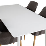 Polar Jídelní stůl 180 cm - Bílá deska / Bílé nohy +Comfort - Jídelní židle - Dub/tmavě šedá _4