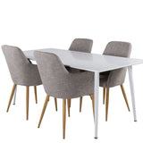 Polar Jídelní stůl 180 cm - Bílá deska / Bílé nohy +Comfort - Jídelní židle - Dub/Světle šedá _4