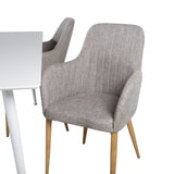 Polar Jídelní stůl 180 cm - Bílá deska / Bílé nohy +Comfort - Jídelní židle - Dub/Světle šedá _4