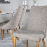 Polar Jídelní stůl 180 cm - Bílá deska / Bílé nohy +Leone - Jídelní židle - Dub/Světle šedá _6