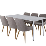 Polar Jídelní stůl 180 cm - Bílá deska / Bílé nohy +Plaza - Jídelní židle - Dub/Světle šedá _6