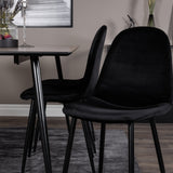 Jídelní stůl Silar - 180 cm - Melamin "Wood Look" / Černé nohy+Polar Jídelní židle - Černé nohy / Black Velvet (ersätter 19902-888)_6