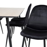 Jídelní stůl Silar - 180 cm - Melamin "Wood Look" / Černé nohy+Polar Jídelní židle - Černé nohy / Black Velvet (ersätter 19902-888)_6
